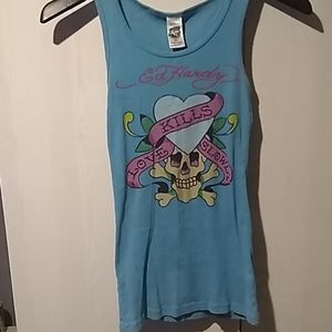 Blue Ed Hardy tank top